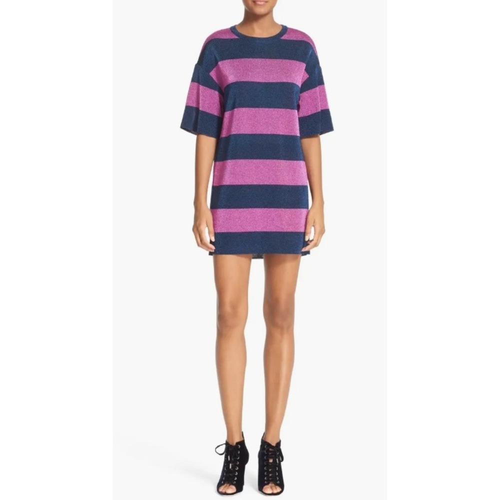 M Missoni Metallic‎ Stripe Shift Dress Size Small